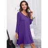 imageWiWi Bamboo Viscose Nightgowns for Women Soft Long Sleeve Nightgown Plus Size Sleep Shirt Pajama Gown Sleepwear S4XAlilac
