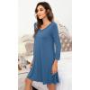 imageWiWi Bamboo Viscose Nightgowns for Women Soft Long Sleeve Nightgown Plus Size Sleep Shirt Pajama Gown Sleepwear S4XAprussian Blue