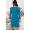 imageWiWi Bamboo Viscose Nightgowns for Women Soft Long Sleeve Nightgown Plus Size Sleep Shirt Pajama Gown Sleepwear S4XAteal Blue