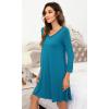 imageWiWi Bamboo Viscose Nightgowns for Women Soft Long Sleeve Nightgown Plus Size Sleep Shirt Pajama Gown Sleepwear S4XAteal Blue