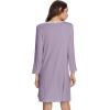 imageWiWi Bamboo Viscose Nightgowns for Women Soft Long Sleeve Nightgown Plus Size Sleep Shirt Pajama Gown Sleepwear S4XAviolet