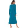imageWiWi Nightgowns for Women Soft Sleepwear Long Sleeve Nightshirts Pajamas Gown Viscose from Bamboo Pjs SXXLTeal Blue
