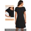 imageWiWi Short Sleeve Nightgown for Women Soft Ladies Night Shirts Summer Lightweight Sleepwear Cool Gowns SXXLDblack