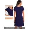 imageWiWi Short Sleeve Nightgown for Women Soft Ladies Night Shirts Summer Lightweight Sleepwear Cool Gowns SXXLDnavy