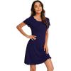 imageWiWi Short Sleeve Nightgown for Women Soft Ladies Night Shirts Summer Lightweight Sleepwear Cool Gowns SXXLDnavy