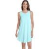 imageWiWi Tank Crew Neck Nightgown for Women Viscose from Bamboo Sleeveless Sleep Gowns Summer Sleepweer SXXLAqua
