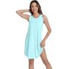 imageWiWi Tank Crew Neck Nightgown for Women Viscose from Bamboo Sleeveless Sleep Gowns Summer Sleepweer SXXLAqua