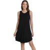 imageWiWi Tank Crew Neck Nightgown for Women Viscose from Bamboo Sleeveless Sleep Gowns Summer Sleepweer SXXLBlack