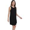imageWiWi Tank Crew Neck Nightgown for Women Viscose from Bamboo Sleeveless Sleep Gowns Summer Sleepweer SXXLBlack