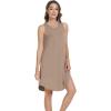 imageWiWi Tank Crew Neck Nightgown for Women Viscose from Bamboo Sleeveless Sleep Gowns Summer Sleepweer SXXLCamel