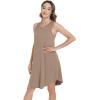 imageWiWi Tank Crew Neck Nightgown for Women Viscose from Bamboo Sleeveless Sleep Gowns Summer Sleepweer SXXLCamel