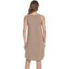 imageWiWi Tank Crew Neck Nightgown for Women Viscose from Bamboo Sleeveless Sleep Gowns Summer Sleepweer SXXLCamel