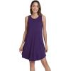 imageWiWi Tank Crew Neck Nightgown for Women Viscose from Bamboo Sleeveless Sleep Gowns Summer Sleepweer SXXLDark Purple