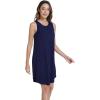 imageWiWi Tank Crew Neck Nightgown for Women Viscose from Bamboo Sleeveless Sleep Gowns Summer Sleepweer SXXLNavy