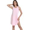 imageWiWi Tank Crew Neck Nightgown for Women Viscose from Bamboo Sleeveless Sleep Gowns Summer Sleepweer SXXLPink