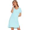 imageWiWi Womens Nightgowns Soft Nightgown Sleepwear Summer Viscose from Bamboo Nightshirt Pajama Night Shirts SXXLDaqua