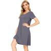 imageWiWi Bamboo Nightgowns for Women Soft Night Shirt Sleepwear Short Sleeve Lightweight Plus Size Sleepshirts S4XAdark Grey