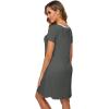 imageWiWi Bamboo Nightgowns for Women Soft Night Shirt Sleepwear Short Sleeve Lightweight Plus Size Sleepshirts S4XAiron Grey