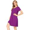 imageWiWi Bamboo Nightgowns for Women Soft Night Shirt Sleepwear Short Sleeve Lightweight Plus Size Sleepshirts S4XApurple