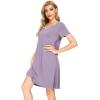 imageWiWi Bamboo Nightgowns for Women Soft Night Shirt Sleepwear Short Sleeve Lightweight Plus Size Sleepshirts S4XAviolet