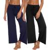 imageWiWi Pajama Pants for Women Comfy Soft Comfortable Pajamas Womens Lounge Sleep Pj Bottoms Viscose from Bamboo SXXLAblacknavy