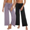 imageWiWi Pajama Pants for Women Comfy Soft Comfortable Pajamas Womens Lounge Sleep Pj Bottoms Viscose from Bamboo SXXLAblackviolet