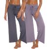 imageWiWi Pajama Pants for Women Comfy Soft Comfortable Pajamas Womens Lounge Sleep Pj Bottoms Viscose from Bamboo SXXLAvioletdark Grey