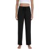 imageWiWi Pajama Pants for Women Soft Viscose from Bamboo Comfortable Pj Bottoms with Drawstring SXXLBlack
