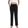 imageWiWi Pajama Pants for Women Soft Viscose from Bamboo Comfortable Pj Bottoms with Drawstring SXXLBlack