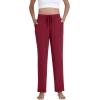 imageWiWi Pajama Pants for Women Soft Viscose from Bamboo Comfortable Pj Bottoms with Drawstring SXXLWine