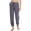 imageWiWi Pajama Pants for Women Viscose from Bamboo Lounge Bottoms with Pocket Sweatpants Joggers Night Pant SXXLDark Grey