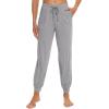 imageWiWi Pajama Pants for Women Viscose from Bamboo Lounge Bottoms with Pocket Sweatpants Joggers Night Pant SXXLHeather Grey