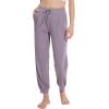 imageWiWi Pajama Pants for Women Viscose from Bamboo Lounge Bottoms with Pocket Sweatpants Joggers Night Pant SXXLViolet