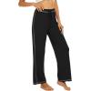 imageWiWi Pajama Pants for Women Wide Leg Long Bottoms Casual Loose Sweatpants High Waist Lounge Pajamas SXXLBlack