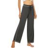 imageWiWi Pajama Pants for Women Wide Leg Long Bottoms Casual Loose Sweatpants High Waist Lounge Pajamas SXXLIron Grey