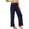 imageWiWi Pajama Pants for Women Wide Leg Long Bottoms Casual Loose Sweatpants High Waist Lounge Pajamas SXXLNavy