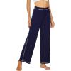 imageWiWi Pajama Pants for Women Wide Leg Long Bottoms Casual Loose Sweatpants High Waist Lounge Pajamas SXXLNavy
