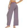 imageWiWi Pajama Pants for Women Wide Leg Long Bottoms Casual Loose Sweatpants High Waist Lounge Pajamas SXXLViolet