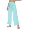 imageWiWi Womens Casual Loose Wide Leg Pajama Pants Palazzo Viscose from Bamboo Lounge Pant Long Yoga Sweatpants SXXLAqua