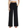 imageWiWi Womens Casual Loose Wide Leg Pajama Pants Palazzo Viscose from Bamboo Lounge Pant Long Yoga Sweatpants SXXLBlack