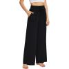 imageWiWi Womens Casual Loose Wide Leg Pajama Pants Palazzo Viscose from Bamboo Lounge Pant Long Yoga Sweatpants SXXLBlack