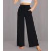 imageWiWi Womens Casual Loose Wide Leg Pajama Pants Palazzo Viscose from Bamboo Lounge Pant Long Yoga Sweatpants SXXLBlack
