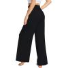 imageWiWi Womens Casual Loose Wide Leg Pajama Pants Palazzo Viscose from Bamboo Lounge Pant Long Yoga Sweatpants SXXLBlack
