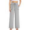 imageWiWi Womens Casual Loose Wide Leg Pajama Pants Palazzo Viscose from Bamboo Lounge Pant Long Yoga Sweatpants SXXLHeather Grey