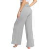 imageWiWi Womens Casual Loose Wide Leg Pajama Pants Palazzo Viscose from Bamboo Lounge Pant Long Yoga Sweatpants SXXLHeather Grey