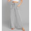 imageWiWi Womens Casual Loose Wide Leg Pajama Pants Palazzo Viscose from Bamboo Lounge Pant Long Yoga Sweatpants SXXLHeather Grey