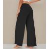 imageWiWi Womens Casual Wide Leg Palazzo Pants Comfy Lounge Pajama Bottoms Viscose from Bamboo Yoga Sweatpants SXXLAblack