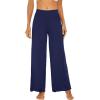 imageWiWi Womens Casual Wide Leg Palazzo Pants Comfy Lounge Pajama Bottoms Viscose from Bamboo Yoga Sweatpants SXXLBnavy