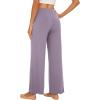 imageWiWi Womens Casual Wide Leg Palazzo Pants Comfy Lounge Pajama Bottoms Viscose from Bamboo Yoga Sweatpants SXXLBviolet