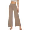 imageWiWi Womens Pajama Pants Viscose from Bamboo Sleep Pant High Waist Comfy Pajamas Bottom Soft Palazzo Sweatpants SXXLCamel